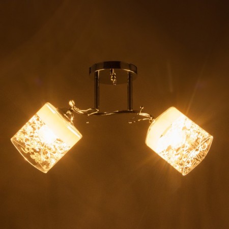 Ceiling chandelier "Lux" 2x40W E27 Color: silver-2