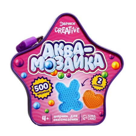 Aquamosaic balls in a metal jar, star, 500 balls, 2 bases-10