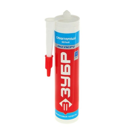 Silicone sealant "bison" expert, sanitary, for premises with poll. humidity, white 280 ml
