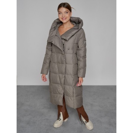 Coat insulated winter female, size 46, brown color-10