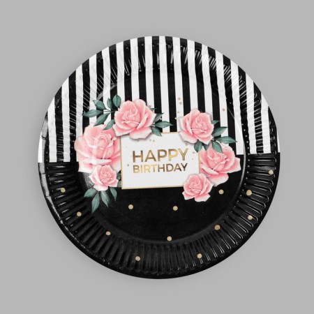 Disposable paper plate "The best", set 6 pcs, 18 cm-2