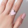Ring "Heart" is smooth, pink color in silver, dimensionless