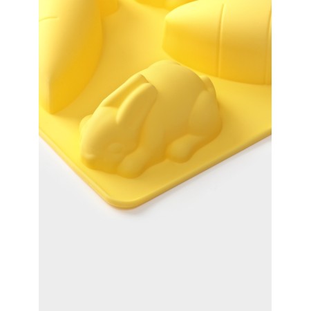 Baking a baking center "Rabbits. Carrot ”, silicone, 6 cells, 26.6 × 16.3 × 3.9 cm, yellow-2