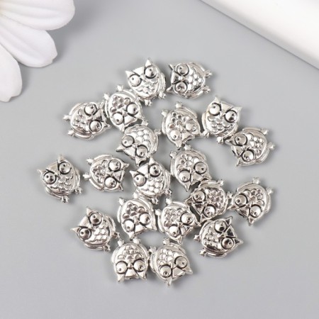 Bead for creativity Metal "Oblushka" silver 1.1x0.9 cm-2