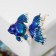 Brooch "Fish" Cockerel, white-blue color in gold