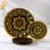 Set of table 7 objects "Mehendi", d = 30 cm - 1 pc, d = 18 cm - 6 pcs, black color with golden