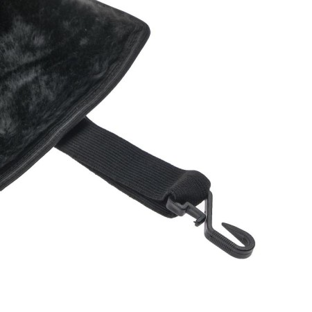 Kitting in the front seat, natural wool, short pile, black-2
