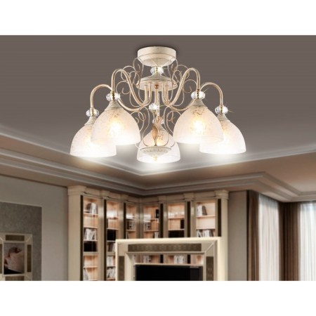 Ceiling chandelier Ambrella Light, Traditional, TR3057, 5HE27, beige color, gold-2