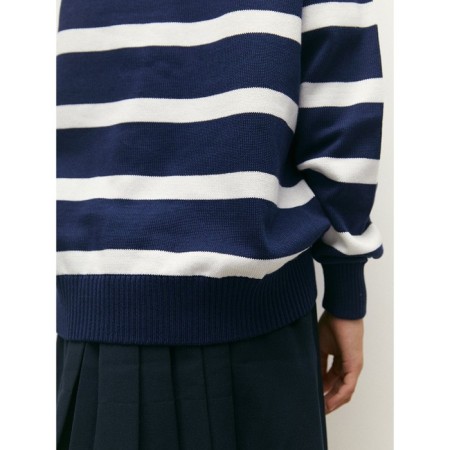 Sweater Knitted Children's Amarobaby Strip, Height 128 cm, Blue Color-9