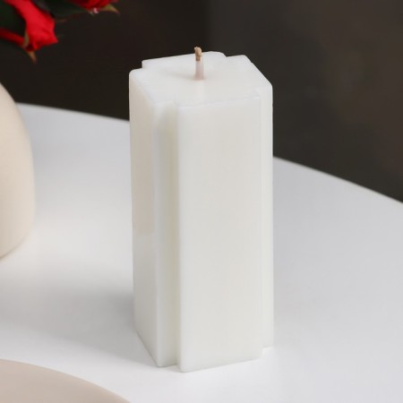 Candle-cylinder "Cross", 4.5x10.5 cm, white, 6 hours-1