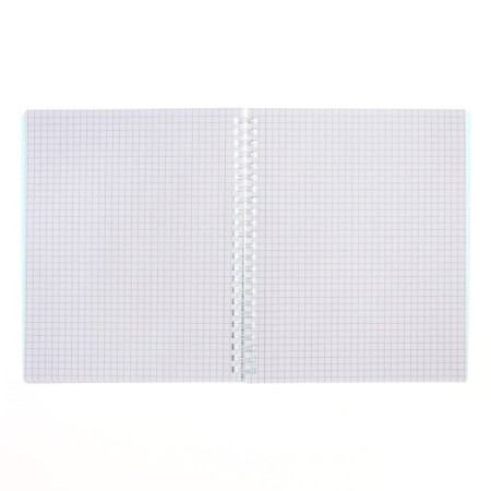 A notebook of 80 sheets in a cage on the crest of canvas, plastic cover, offset block, turquoise-1