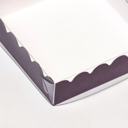 Box for cookies with PVC lid, lilac, 12 x 12 x 3 cm-2