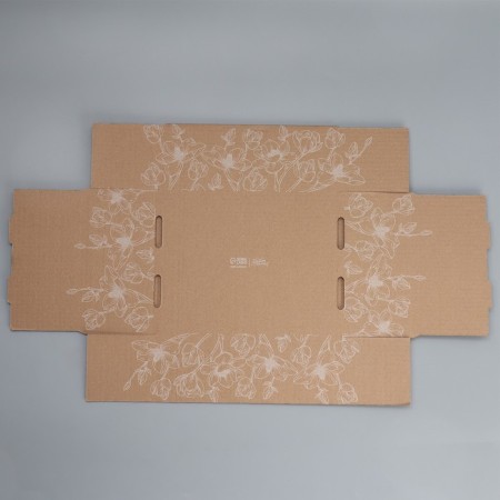 Box a gift team with a window, packaging, "flowers", brown, 27x10x21 cm-5