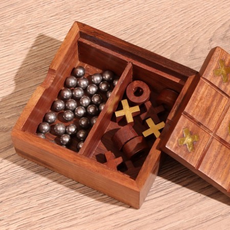 Board game 2B1 (crossbreeds + saltter) 11.5x11.5x5 cm, tree shisham-2