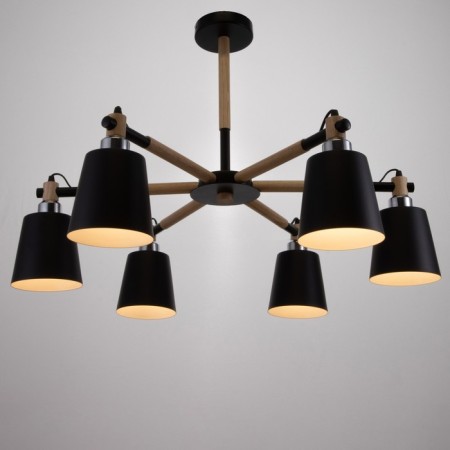Chandelier 1047/6BK E27 60W Black 76x76x50 cm Bayerlux-1