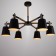 Chandelier 1047/6BK E27 60W Black 76x76x50 cm Bayerlux