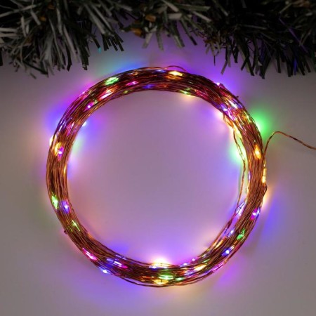 Garland "thread" 20 m dew, IP20, copper thread, 200 LED, glow of multi, 12 V