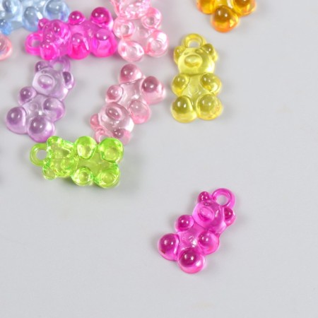 Decor for creativity plastic "Marmalade bear with a loop" set 20 pcs mix 0.5x1.1x1.7 cm-1