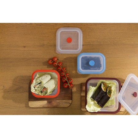 Silikobox transportation and storage container, silicone, folding, 600 ml, red color-3