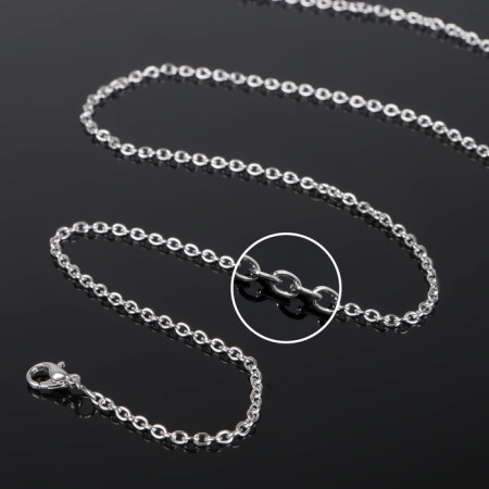 A chain with a carbine l = 70 cm (set 5 pcs.) 5 × 3 mm, cm-1935, silver color