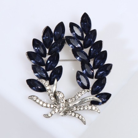 Brooch "Wreath" Kolos, blue color in silver-2