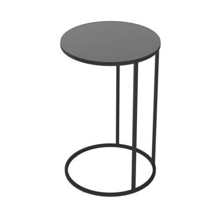 Journal table "Austin Glass", 450 × 450 × 705 mm, color Black Lacobel / Black frame-2
