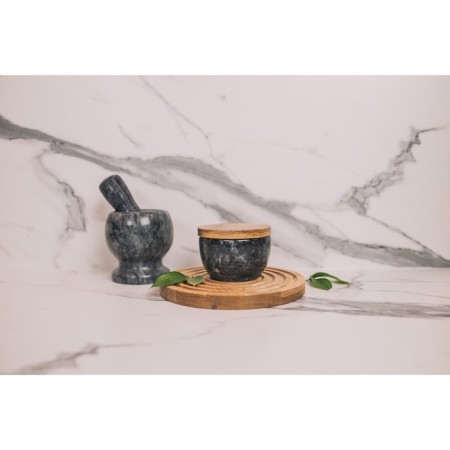Bank for bulk products Magistro Marte, Marble, 150 ml, D = 10 cm, black color-12
