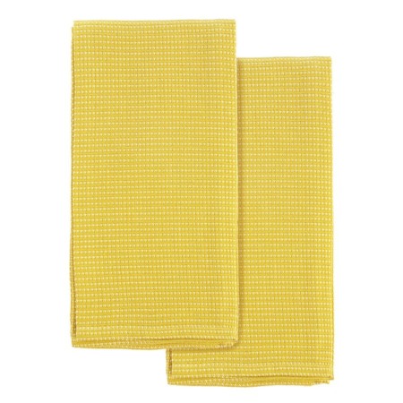 Set of waffle towels Essential, size 50x70 cm, 2 pcs, mustard color