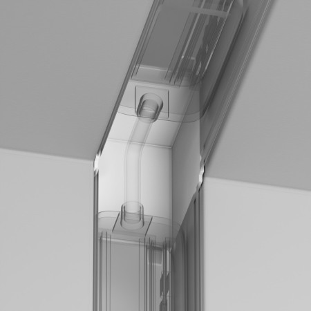 The internal corner connector for the built-in track system Technical TRA084CT-12W, 4.6x4.6x6.5 cm, white color-4