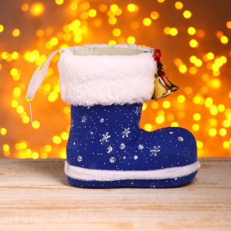 Gift packaging "Boot", blue color, with bells-1