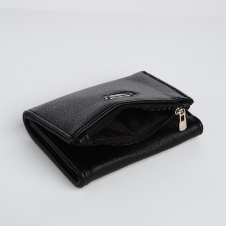 Women's wallet on a magnet, black color-3