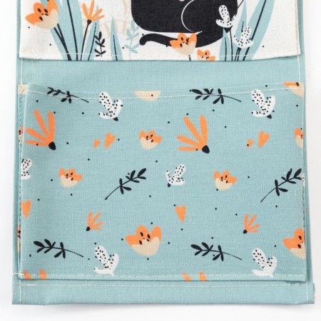 Pocket Textile Ethel "I Meow You" 2 departments, 41x20 cm-4