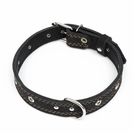 Collar leather two-layer dimensionless, 64 x 3 cm, Osh 30-55 cm, black-1