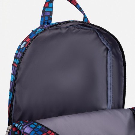 School backpack of textiles on lightning, external pocket, “ZFTS”, blue color-5