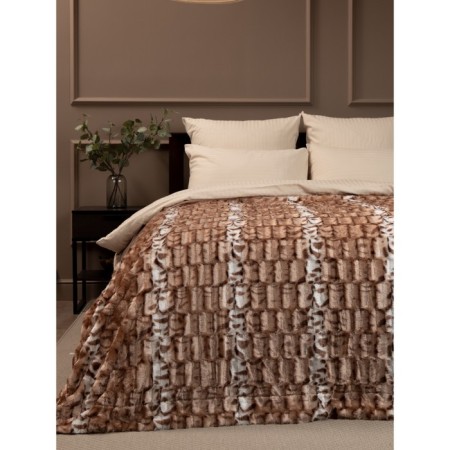 Buenas noches blanket, size 160x220 cm, beige color-2