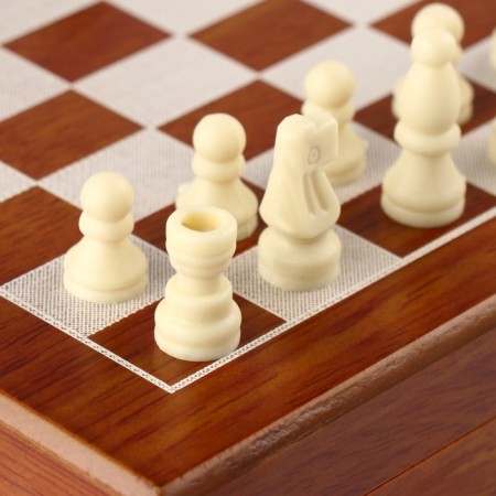 Set 6 in 1: Flaw 8 OZ, pile, funnel, cards, cubes 5 pcs, chess, 18 x 24 cm-2