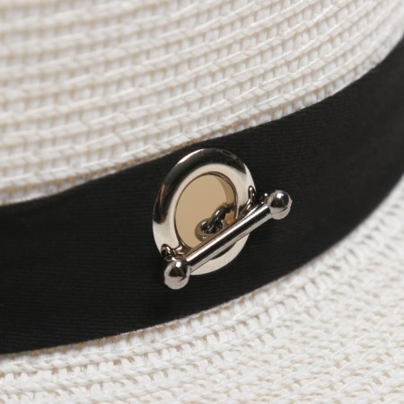 Women's hat with beads minku Milk color, rr 56-58-3