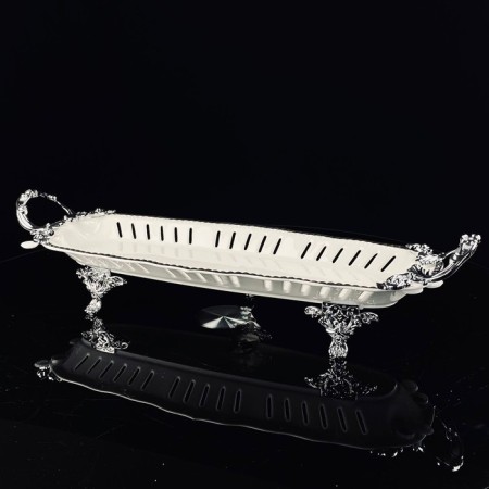 Dish with handles Lenardi Atlantis, on legs, porcelain, length 33 cm