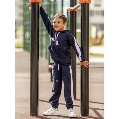 Hoody for a boy, height 116 cm, blue color-1