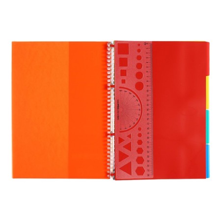 A4 notebook, 96 sheets in a cage on the crest of Line Neon, plastic cover, matte lamination, 4 color separator, orange-3