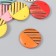 Decor for creativity wood "Circle with diagonal stripes" MIX 3x3x0.5 cm
