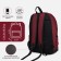 School backpack of textiles on lightning, Fulldorn, 3 pockets, burgundy color