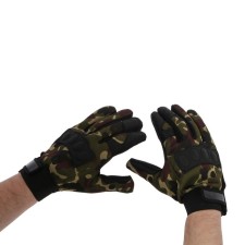 Motorcycle gloves with protective inserts, single -sized, militarians