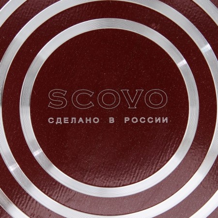 The “Expert” pan, d = 20 cm, plastic handle, glass cover, anti -stick coating, burgundy color-5