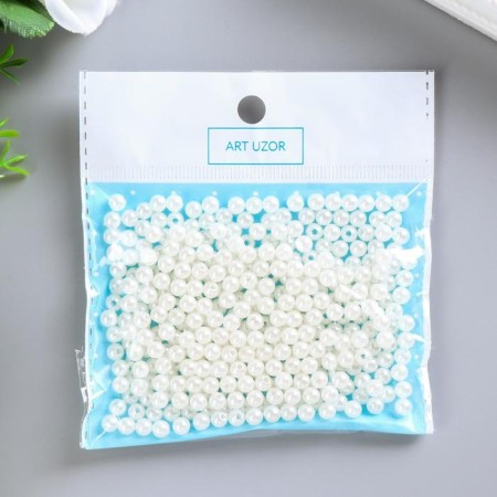 Beads for creativity plastic "Pearls" set 20 grams d = 0.5 cm-3