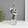 Ceramics candlestick for 1 candle "Angel" d = 3.5 cm silver 14x9.5x25 cm