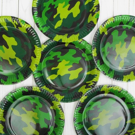 Paper plate "Camouflage", 23 cm, 6 pcs.-1