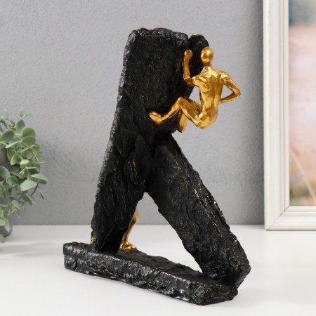 Souvenir Polystone "Scalolas" gold 22.7x8.8x26.2 cm-2