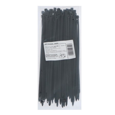 Nylon clamp, plastic, 4.8x250 mm, black, in packaging 100 pcs.-1