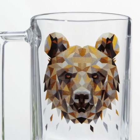 Animals mug, glass, 320 ml, mix-4